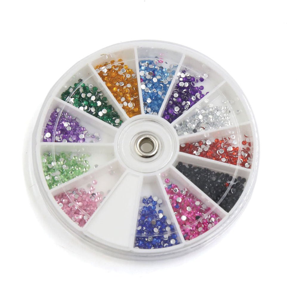 12 Colours Nail Art Diamond Rhinestones (Round)