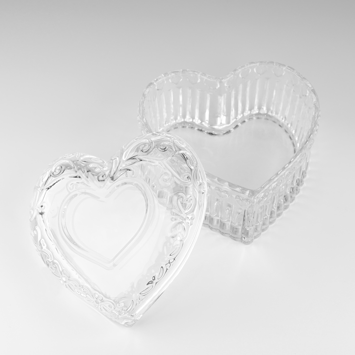 JND Crystal Dappen Dish Jar with Lid (Filigreé Heart, 150ml)