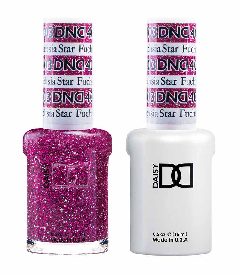 DND DUO Nail Lacquer and UV|LED Gel Polish Fuchsia Star  403 (2 x 15ml)