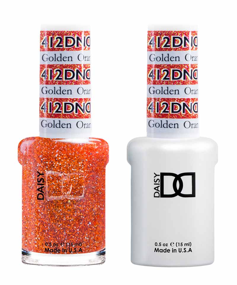 DND DUO Nail Lacquer and UV|LED Gel Polish Golden Orange Star 412 (2 x 15ml)