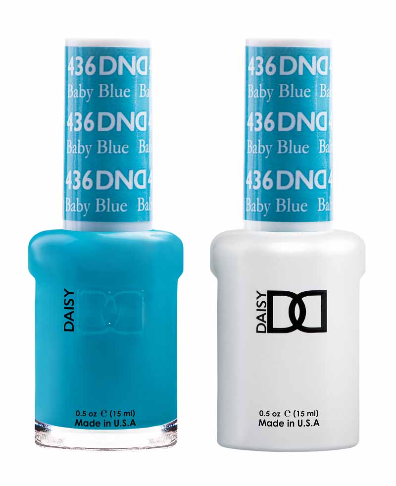 DND DUO Nail Lacquer and UV|LED Gel Polish Baby Blue 436 (2 x 15ml)