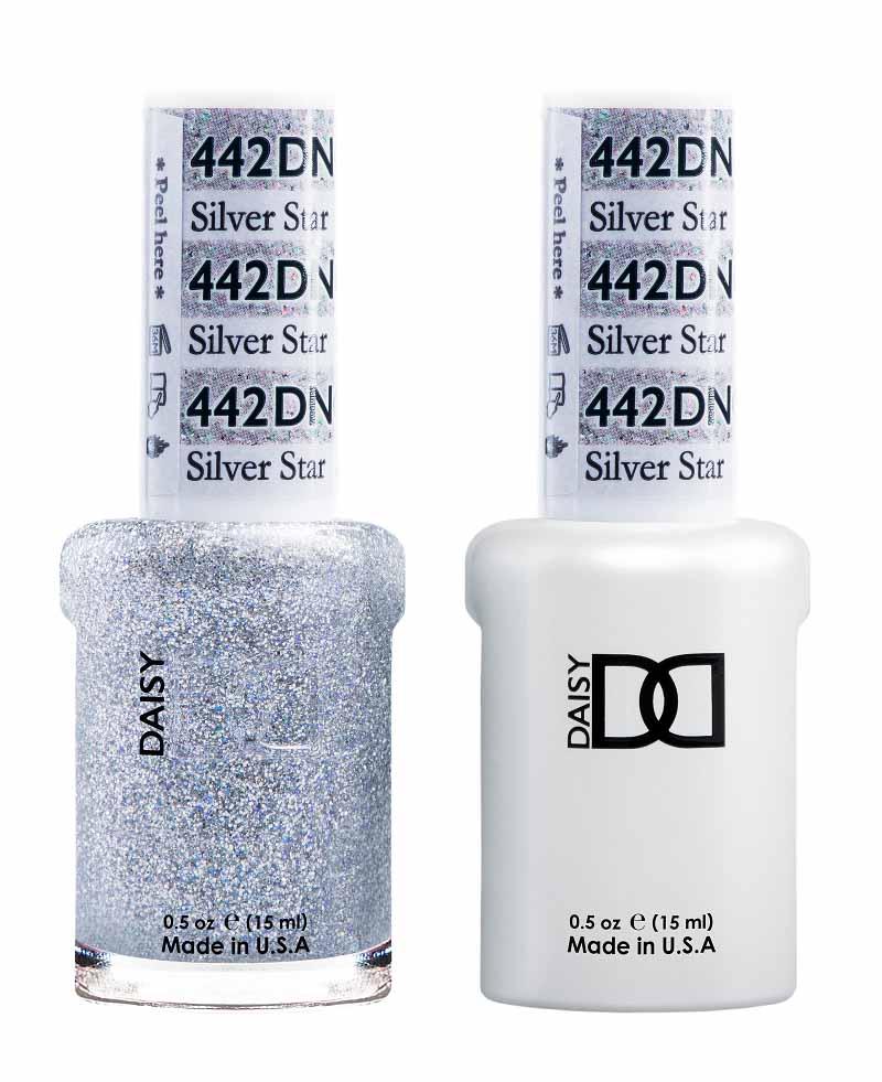 DND DUO Nail Lacquer and UV|LED Gel Polish Silver Star 442 (2 x 15ml)