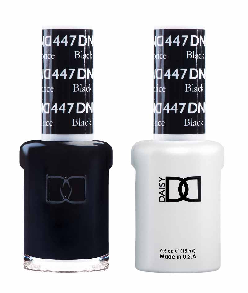 DND DUO Nail Lacquer and UV|LED Gel Polish Black Licorice 447 (2 x 15ml)