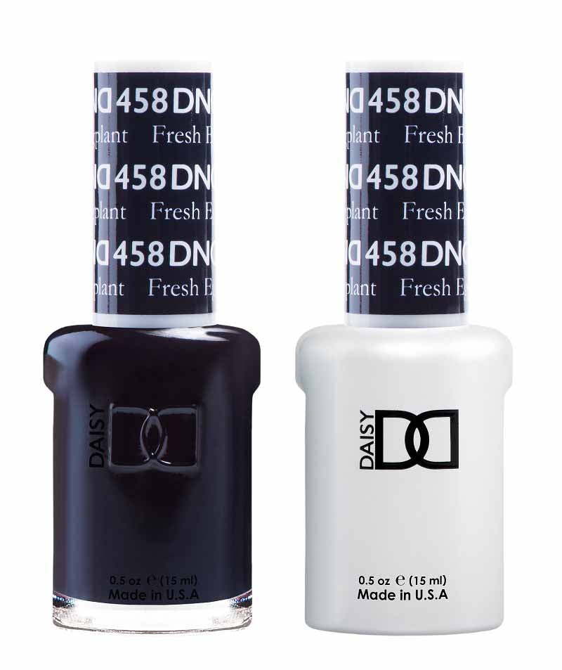 DND DUO Nail Lacquer and UV|LED Gel Polish Fresh Eggplant  458 (2 x 15ml)