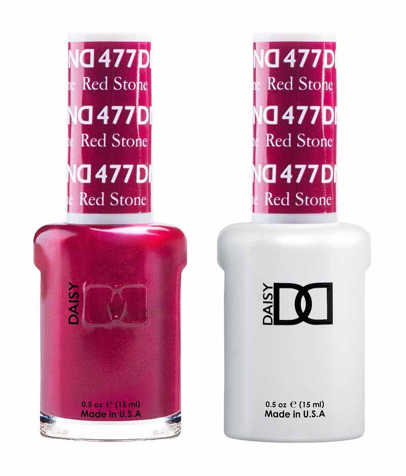 DND DUO Nail Lacquer and UV|LED Gel Polish Red Stone 477 (2 x 15ml)