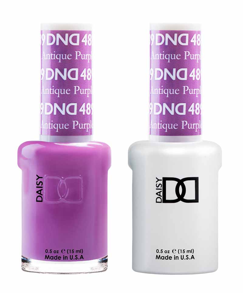 DND DUO Nail Lacquer and UV|LED Gel Polish Antique Purple 489 (2 x 15ml)