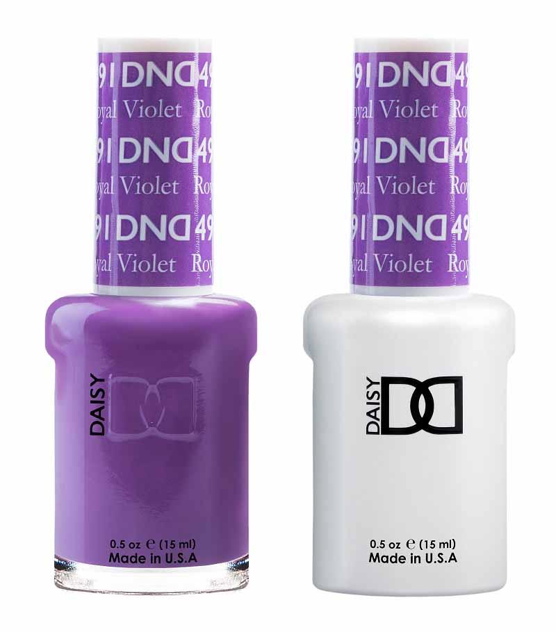 DND DUO Nail Lacquer and UV|LED Gel Polish Royal Violet 491 (2 x 15ml)