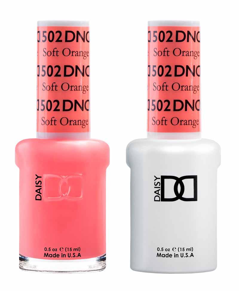 DND DUO Nail Lacquer and UV|LED Gel Polish Soft Orange 502 (2 x 15ml)