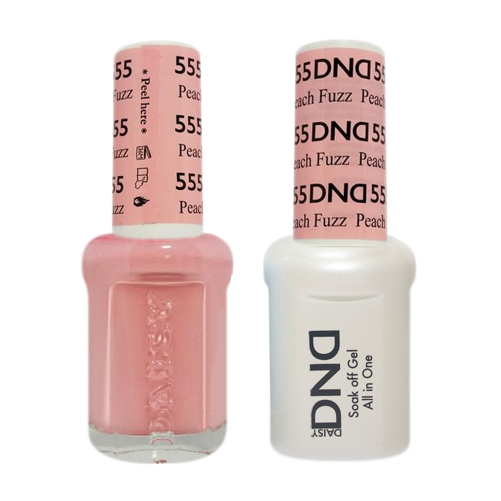 DND DUO Nail Lacquer and UV|LED Gel Polish Peach Fuzz 555 (2 x 15ml)