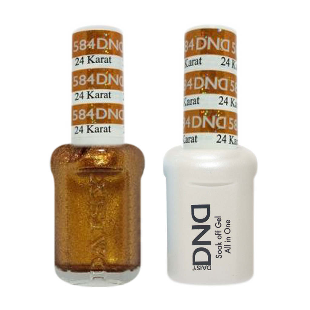 DND DUO Nail Lacquer and UV|LED Gel Polish 24 Karat 584 (2 x 15ml)