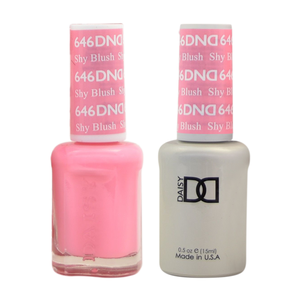 DND DUO Nail Lacquer and UV|LED Gel Polish Shy Blush 646 (2 x 15ml)