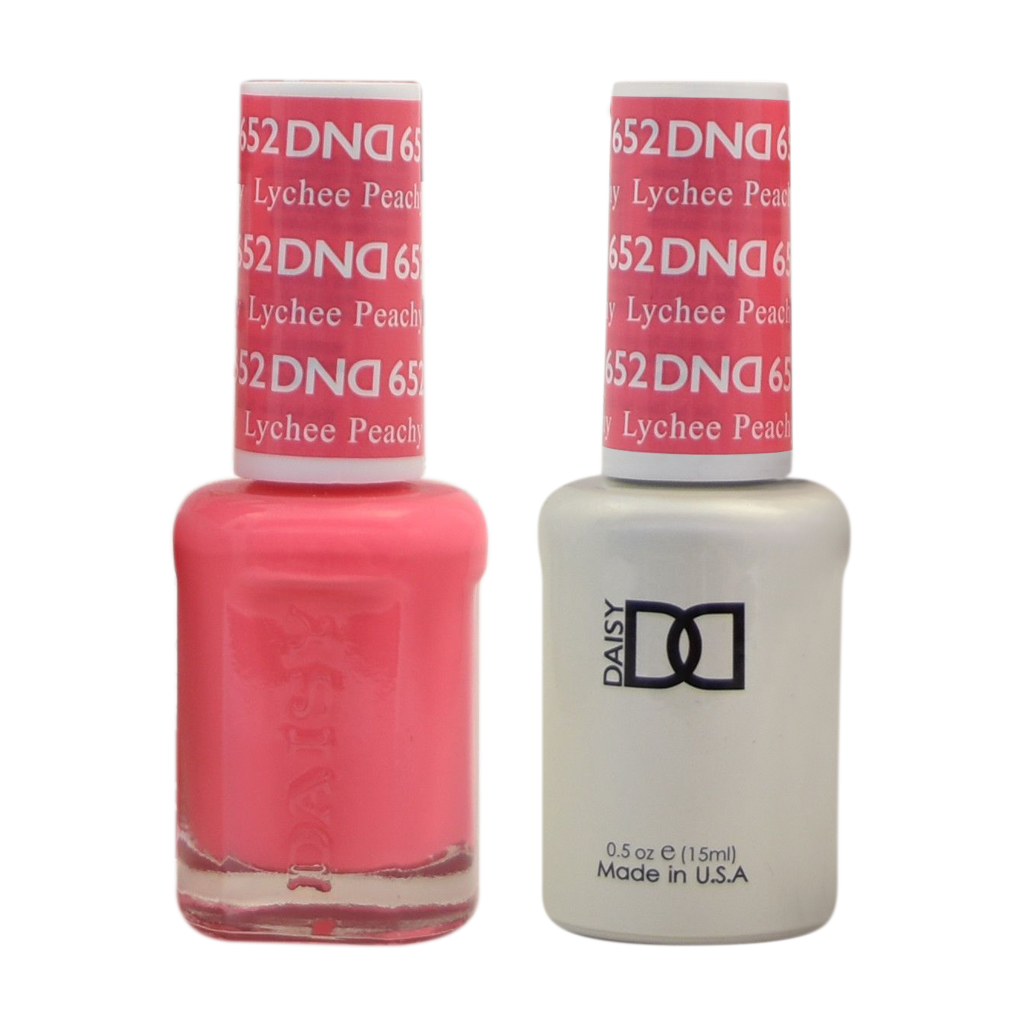 DND DUO Nail Lacquer and UV|LED Gel Polish Lychee Peachy 652 (2 x 15ml)