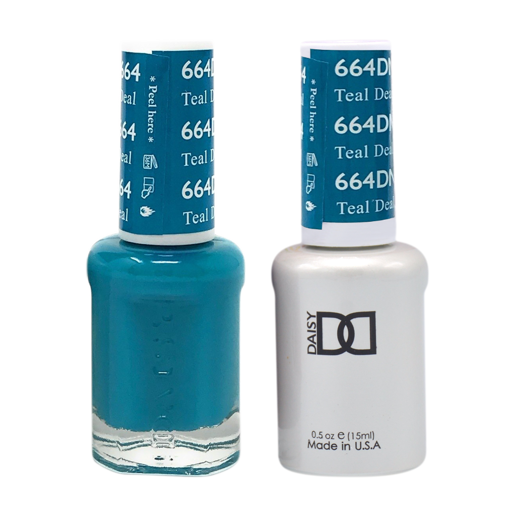 DND DUO Nail Lacquer and UV|LED Gel Polish Teal Deal 664 (2 x 15ml)