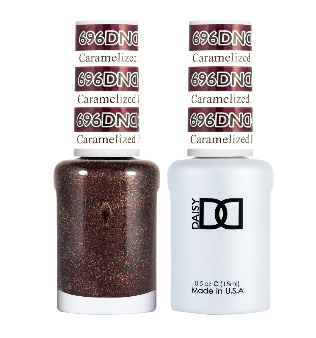DND DUO Nail Lacquer and UV|LED Gel Polish Carmelized Plum 696 (2 x 15ml)