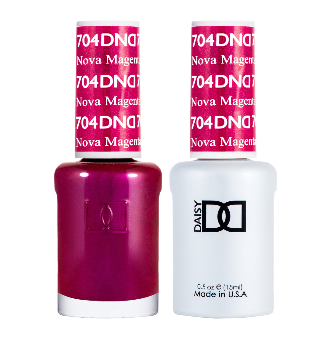 DND DUO Nail Lacquer and UV|LED Gel Polish Nova Magenta 704 (2 x 15ml)