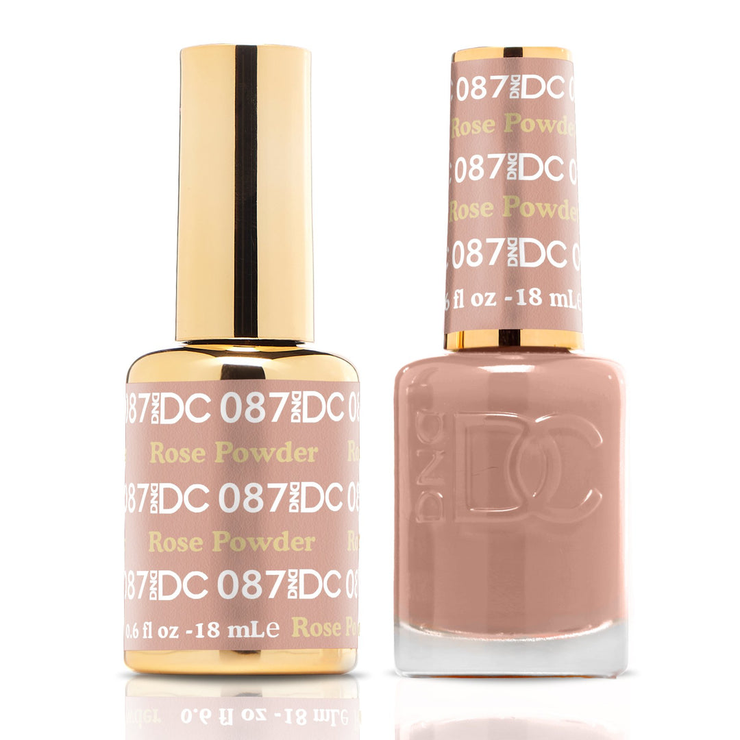 DND DUO Nail Lacquer and UV|LED Gel Polish Rose Powder DC087 (18ml)