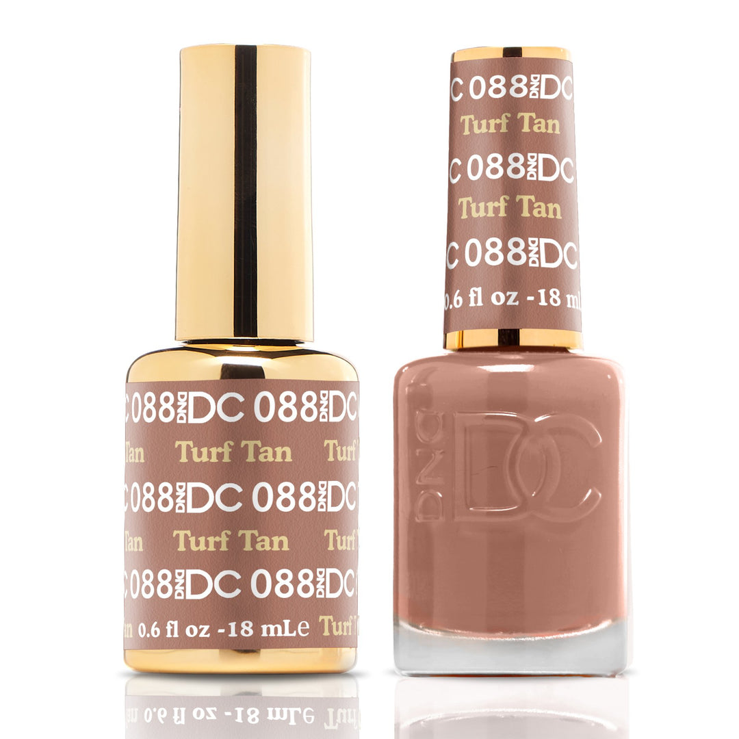 DND DUO Nail Lacquer and UV|LED Gel Polish Turf Tan DC088 (18ml)