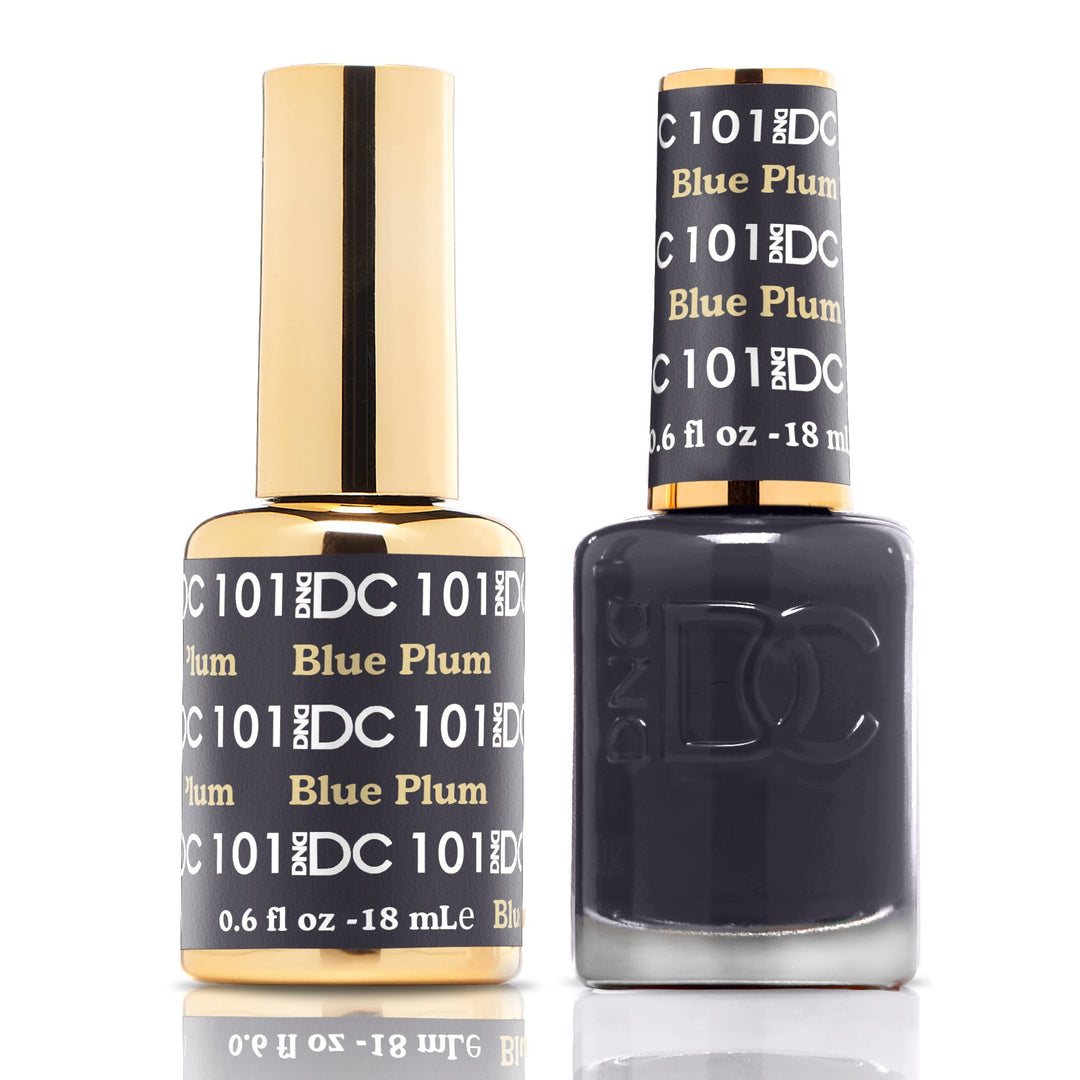 DND DUO Nail Lacquer and UV|LED Gel Polish Blue Plum DC101 (18ml)