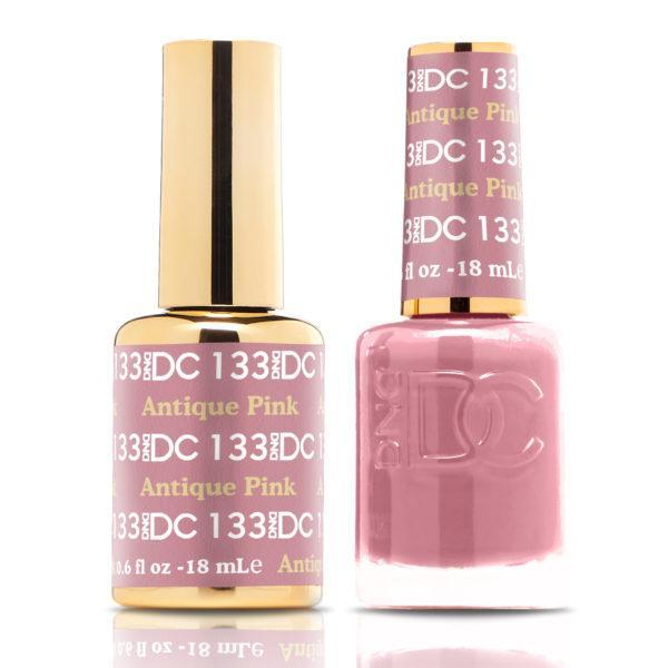 DND DUO Nail Lacquer and UV|LED Gel Polish Antique Pink DC133 (18ml)