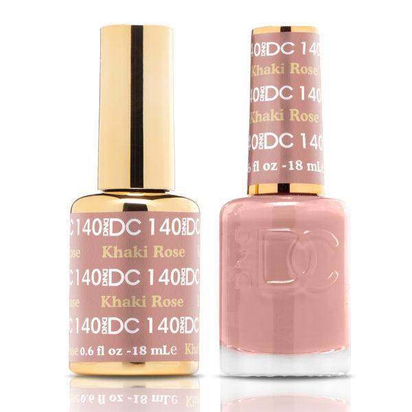 DND DUO Nail Lacquer and UV|LED Gel Polish Khaki Rose DC140 (18ml)