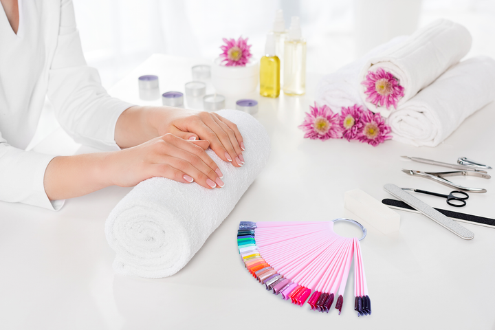Apex® Professional 50pcs Nail Colour Display Ring (Pink 50 Tips)