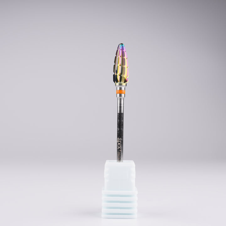 Apex® Professional Tungsten Carbide Electric Nail Drill Bit (Rainbow, Large Cone)