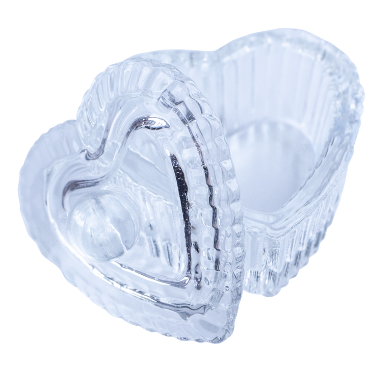 Glass Dappen Dish with Lid (Mini Heart, 10ml)