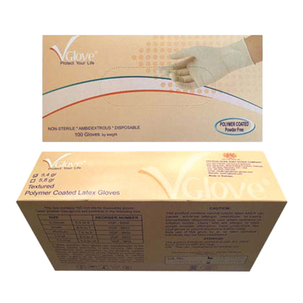 Vglove Powder-Free Latex Gloves 100pcs