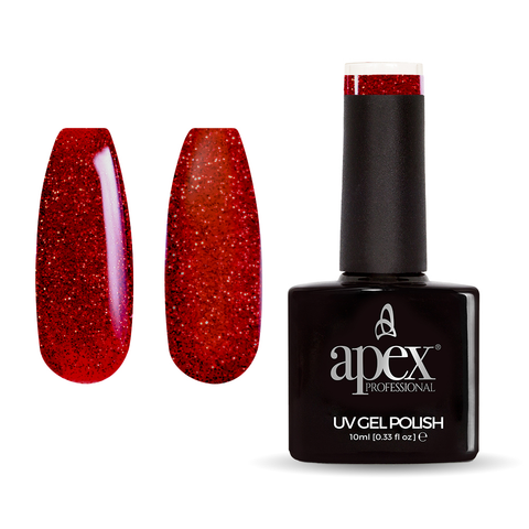 Apex® Professional Gel Polish - Deep Red Sparkle (10ml)