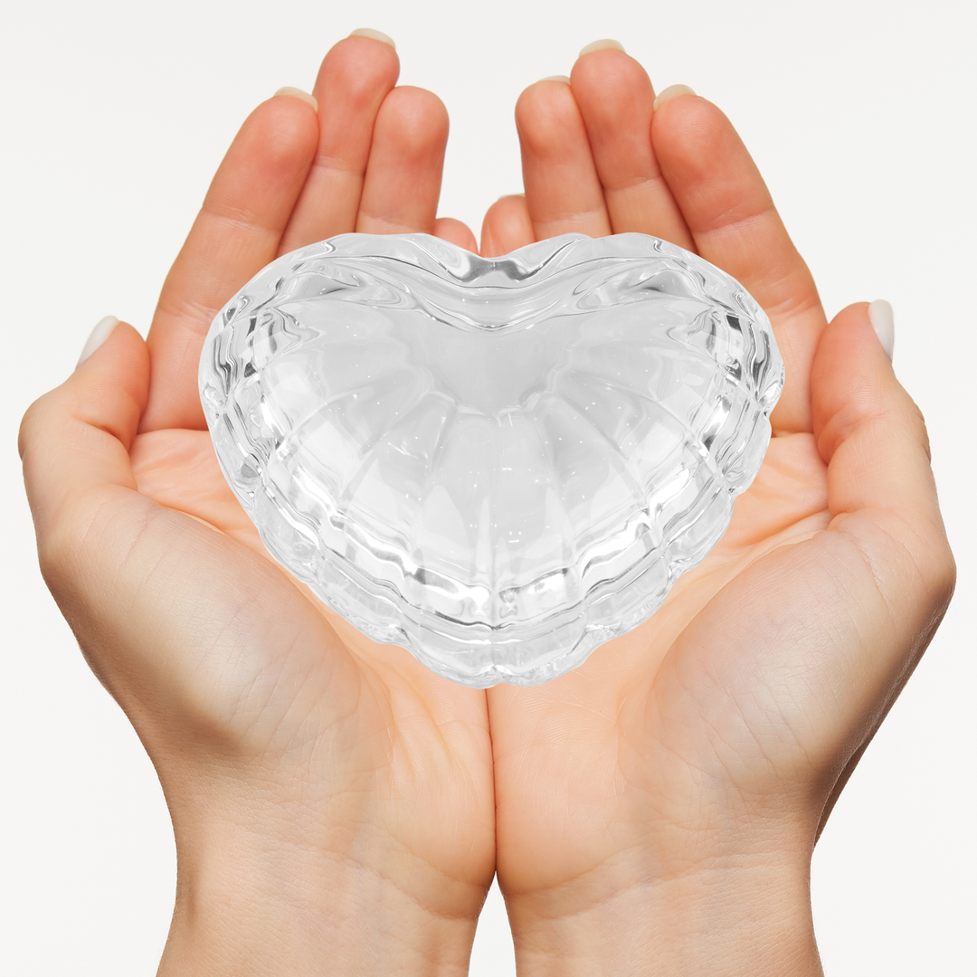JND Crystal Dappen Dish Jar with Lid (Shell Heart, 70ml)