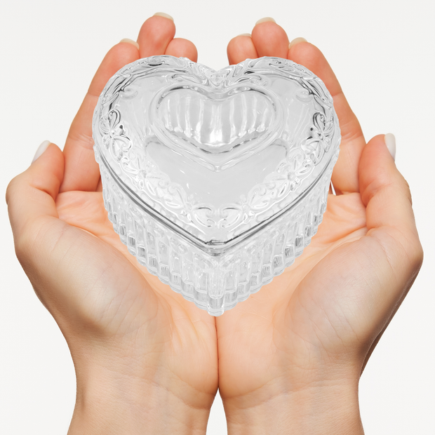 JND Crystal Dappen Dish Jar with Lid (Filigreé Heart, 150ml)
