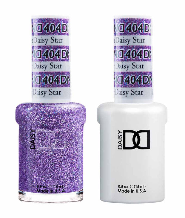DND DUO Nail Lacquer and UV|LED Gel Polish Lavender Daisy Star  404 (2 x 15ml)