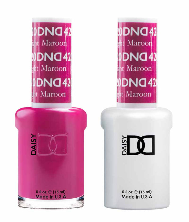 DND DUO Nail Lacquer and UV|LED Gel Polish Bright Maroon  420 (2 x 15ml)