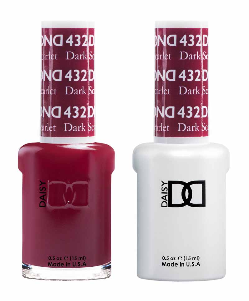 DND DUO Nail Lacquer and UV|LED Gel Polish Dark Scarlet  432 (2 x 15ml)