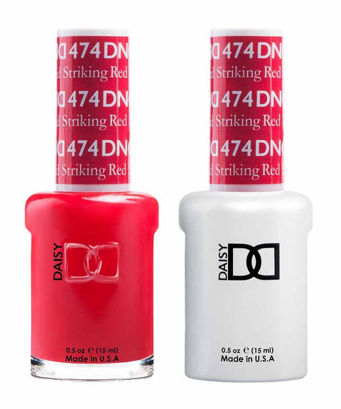 DND DUO Nail Lacquer and UV|LED Gel Polish Striking Red  474 (2 x 15ml)