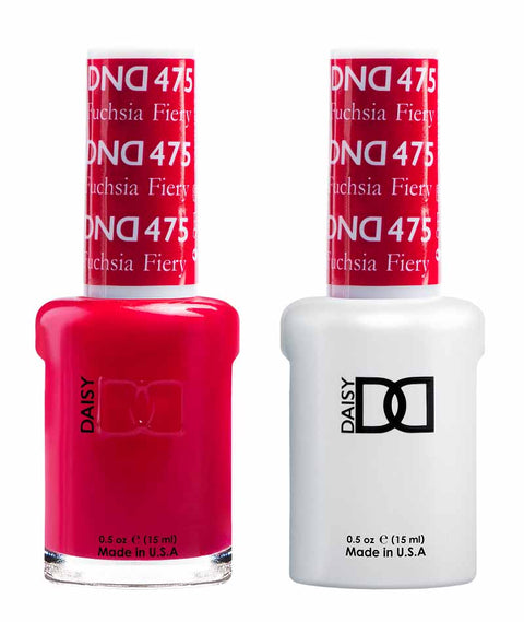 DND DUO Nail Lacquer and UV|LED Gel Polish Fiery Fuchsia  475 (2 x 15ml)