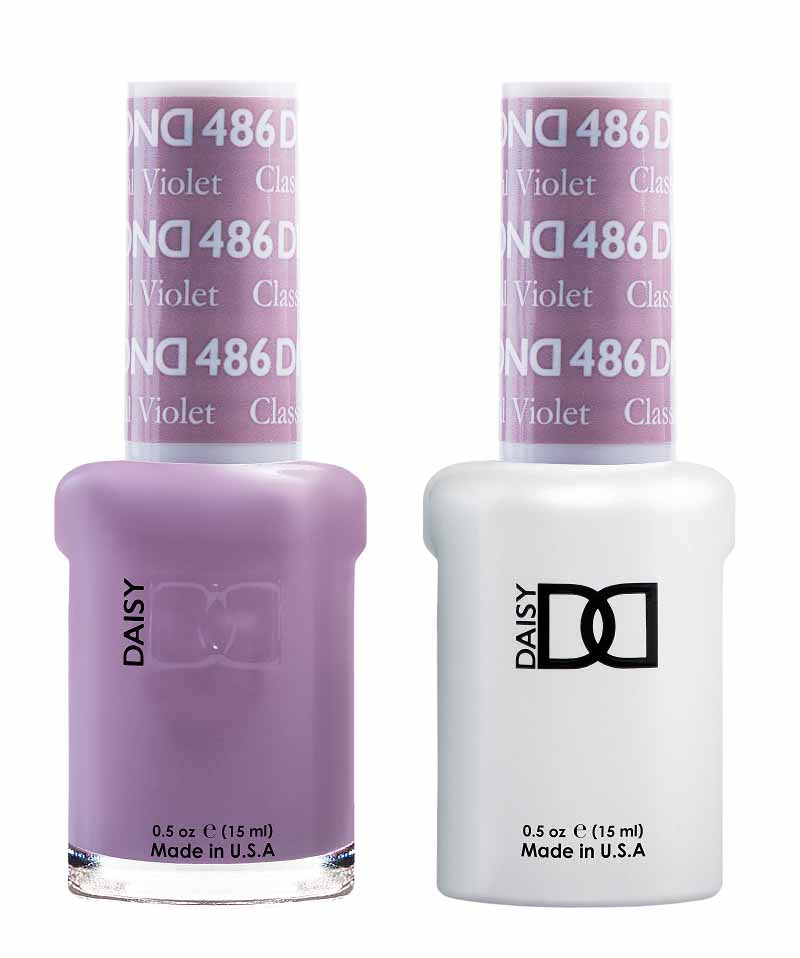 DND DUO Nail Lacquer and UV|LED Gel Polish Classical Violet  486 (2 x 15ml)