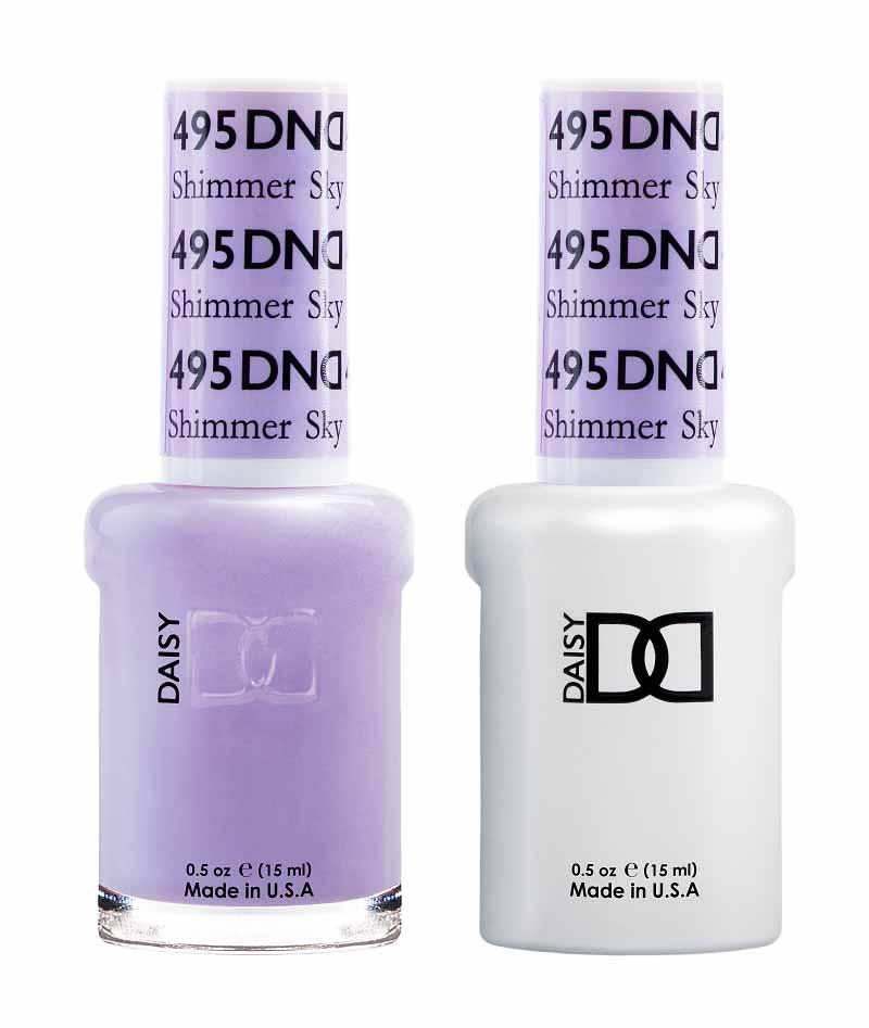 DND DUO Nail Lacquer and UV|LED Gel Polish Shimmer Sky  495 (2 x 15ml)