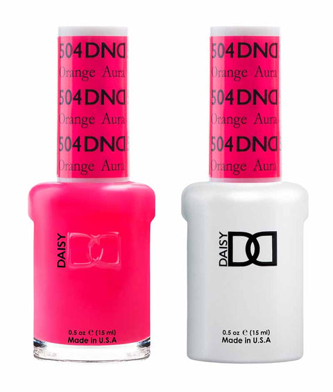 DND DUO Nail Lacquer and UV|LED Gel Polish Orange Aura  504 (2 x 15ml)