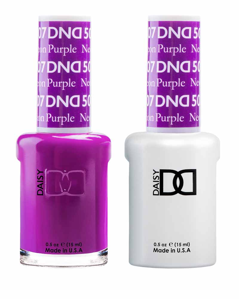 DND DUO Nail Lacquer and UV|LED Gel Polish Neon Purple  507 (2 x 15ml)