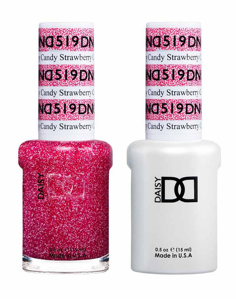 DND DUO Nail Lacquer and UV|LED Gel Polish Strawberry Candy 519 (2 x 15ml)