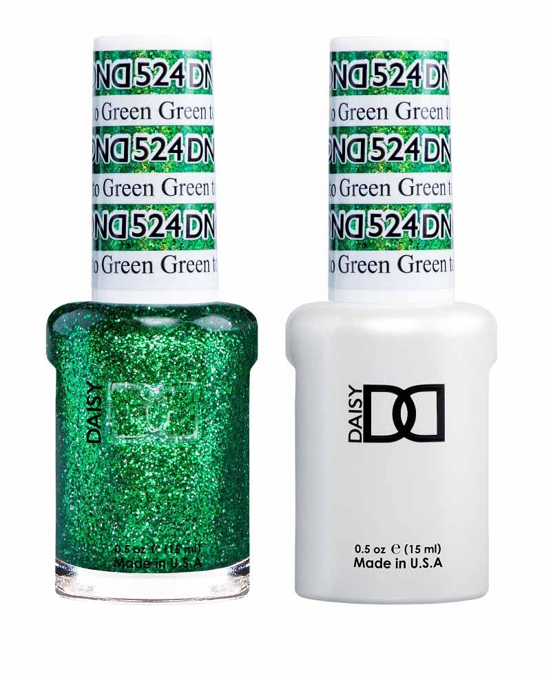 DND DUO Nail Lacquer and UV|LED Gel Polish Green To Green 524 (2 x 15ml)
