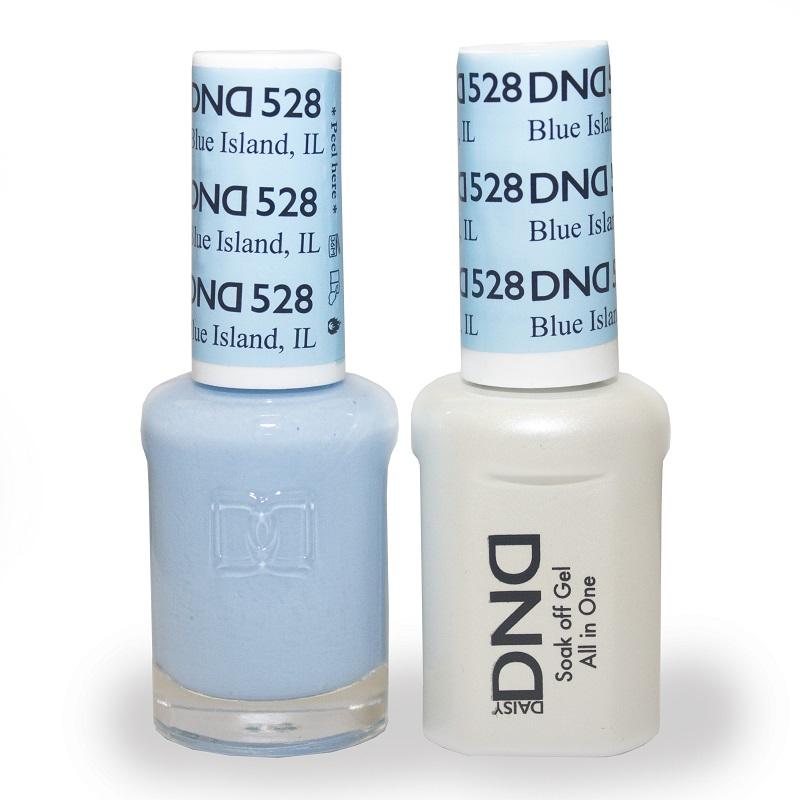 DND DUO Nail Lacquer and UV|LED Gel Polish Blue Island, Il 528 (2 x 15ml)