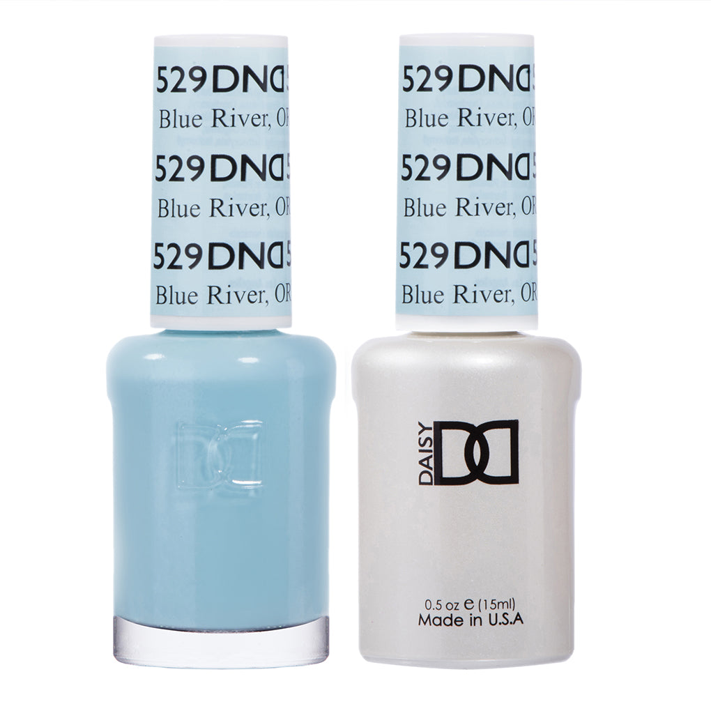 DND DUO Nail Lacquer and UV|LED Gel Polish Blue River, Or 529 (2 x 15ml)