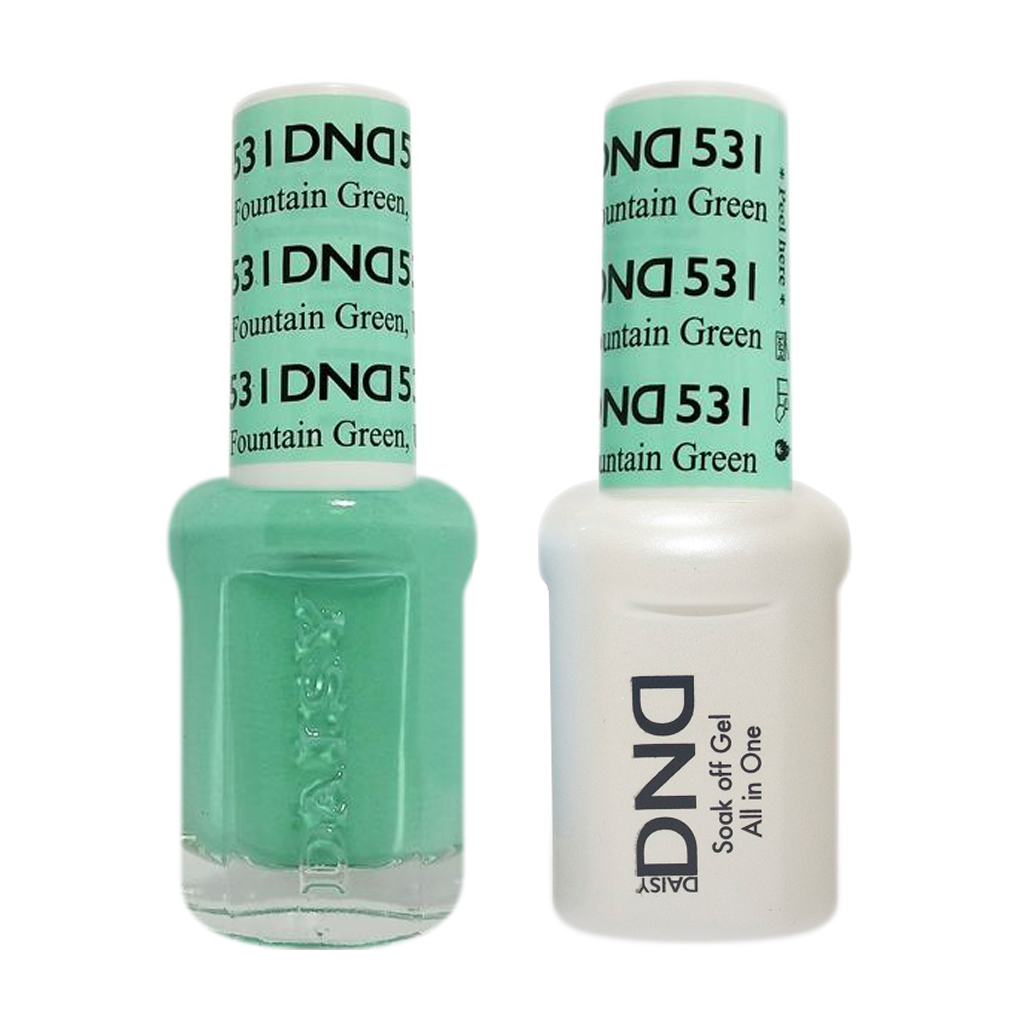 DND DUO Nail Lacquer and UV|LED Gel Polish Fountain Green, Ut 531 (2 x 15ml)
