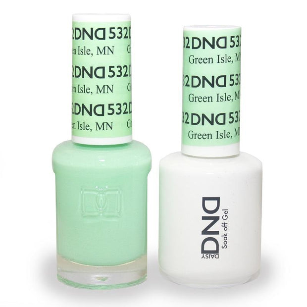 DND DUO Nail Lacquer and UV|LED Gel Polish Green Isle, Mn 532 (2 x 15ml)