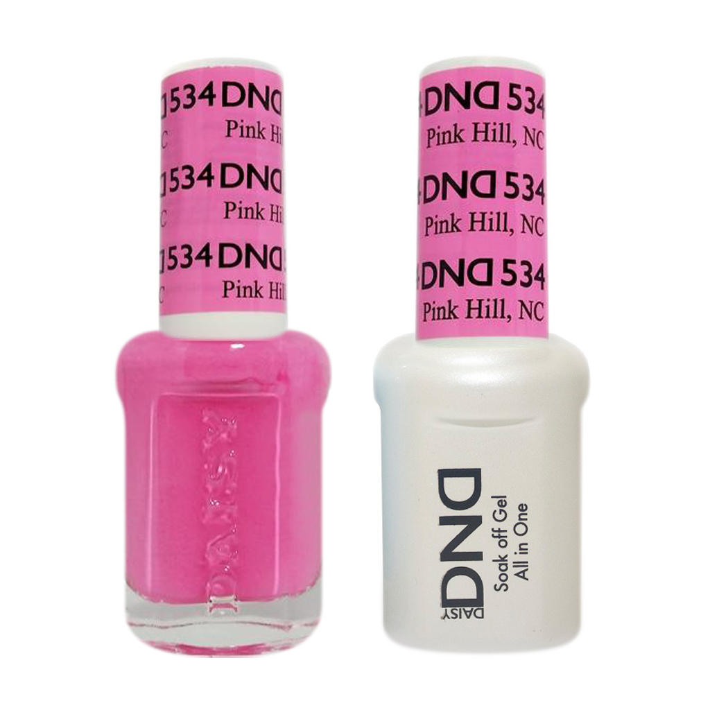 DND DUO Nail Lacquer and UV|LED Gel Polish Pink Hill, Nc 534 (2 x 15ml)