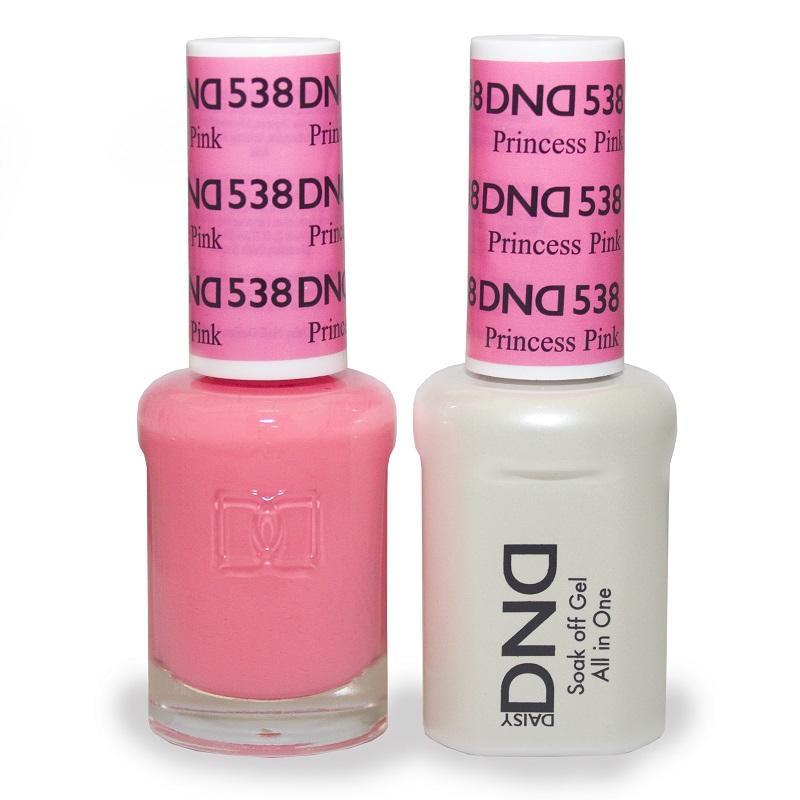 DND DUO Nail Lacquer and UV|LED Gel Polish Princess Pink 538 (2 x 15ml)
