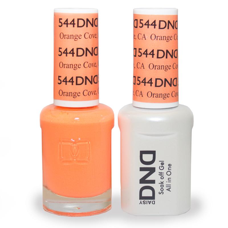 DND DUO Nail Lacquer and UV|LED Gel Polish Orange Cove, Ca 544 (2 x 15ml)