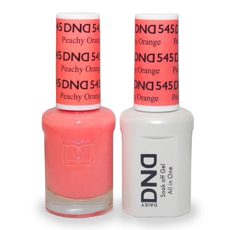 DND DUO Nail Lacquer and UV|LED Gel Polish Peachy Orange 545 (2 x 15ml)